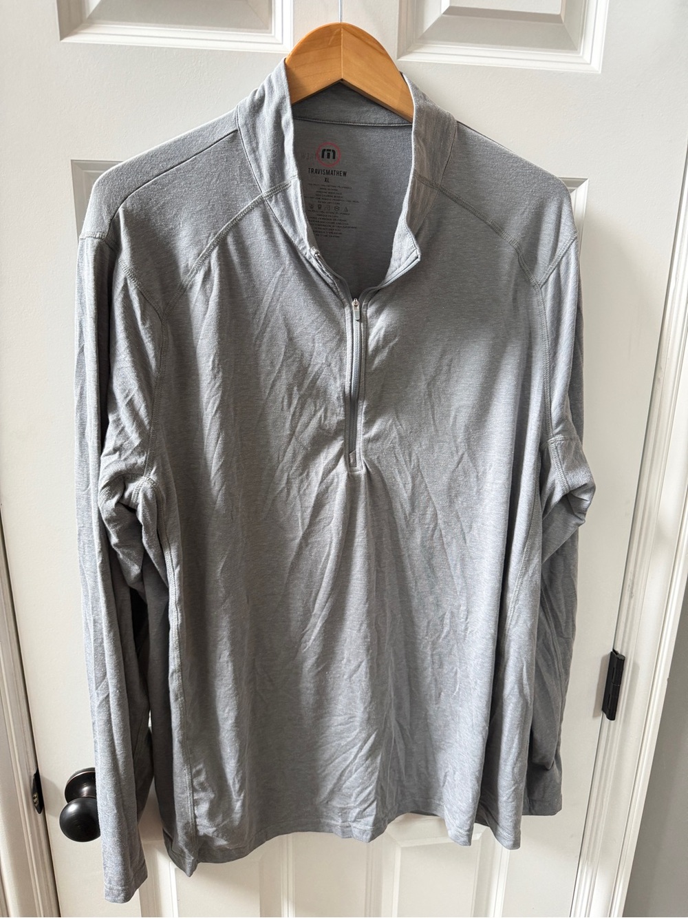 Travis Mathew Light Gray Quarter-Zip Pullover